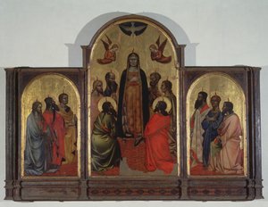 عيد العنصرة (درجة الحرارة على اللوحة) بواسطة Andrea di Cione Orcagna