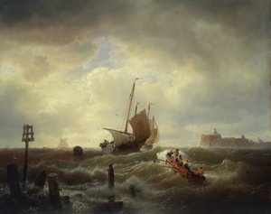 مدخل المرفأ في Hellevoetsluys ، 1850