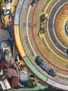 عالم فلك ، تفاصيل من خريطة الكواكب ، من حانة "The Celestial Atlas أو The Harmony of the Universe" (Atlas coelestis seuharmonia macrocosmica). بواسطة Joannes Janssonius ، أمستردام بواسطة أندرو سيلاريوس