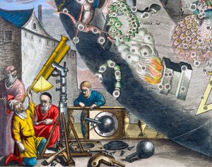 الفلكيون ينظرون من خلال التلسكوب ، 1660-1661 بواسطة أندرو سيلاريوس