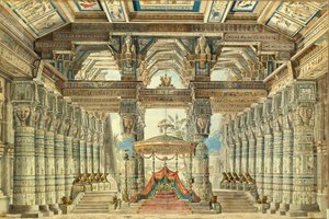 تصميم المسرح للباليه قيصر في مصر بقلم G. Haendel ، 1834