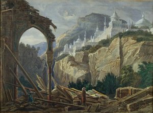 تصميم المسرح لأوبرا رسلان وليودميلا بقلم م. جلينكا ، 1842