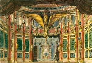 تصميم المسرح لأوبرا الحصان البرونزي من تأليف د. أوبر ، 1837