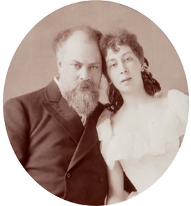 كونستانتين ماكوفسكي ، فنان روسي ، مع زوجته ، 1880