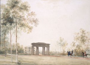 بوابة الحديقة في Tsarskoye Selo ، بعد عام 1821