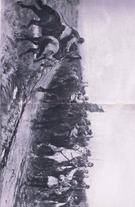 كرومويل في دنبار 3 سبتمبر 1650 ، رسم توضيحي من المعارك البريطانية على البر والبحر ، 1915 بواسطة أندرو كاريك جو