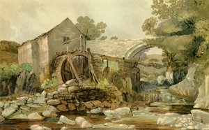'Mill Bridge and Waterfall' ، أوائل منتصف القرن التاسع عشر ، 1947. بواسطة أندرو هانت