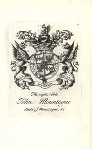 شعار النبالة وشعار النبيل الأيمن جون مونتاجو ، دوق مونتاجو الثاني 1690-1749 بواسطة أندرو جونستون