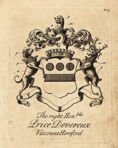 شعار النبالة للرايت أونرابل برايس ديفيروكس ، 9th Viscount Hereford (1664-1740) بواسطة أندرو جونستون