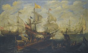 معركة ليبانتو في 7 أكتوبر 1571 بواسطة Andries van Eertvelt