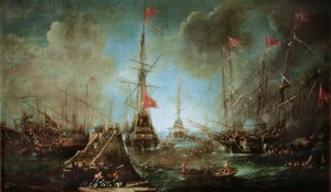 الأسطول الإسباني يغادر الميناء بواسطة Andries van Eertvelt