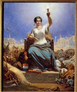 فرنسا تنير العالم. فن رمزي. لوحة جانيت لانج (1815-1872)