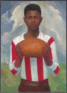 صورة لاعب رجبي ، حوالي عام 1925 (زيت على قماش)