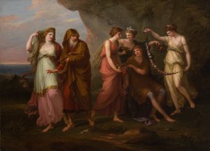 Telemachus وحوريات كاليبسو ، 1782. بواسطة أنجليكا كوفمان