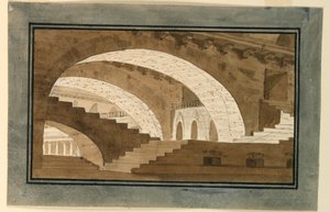 تصميم المسرح ، الجزء الداخلي من بدروم القصر بواسطة أنجيلو توسيلي