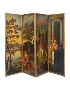 شاشة مزدوجة الجوانب ذات أربعة أضعاف ، c.1700