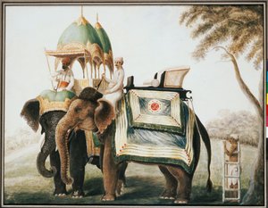 الفيلة مع محوتهم ، حوالي 1815
