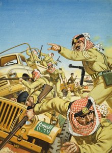 الملك حسين ملك الأردن (1925-99) (غواش على ورق) بواسطة أنجوس ماكبرايد