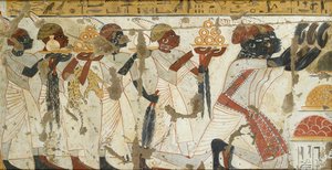نسخة من الرسم على الحائط من المقبرة الخاصة 40 لهوي ، طيبة 1 ، 1 ، 75-78 ، القرن العشرين بواسطة آنا