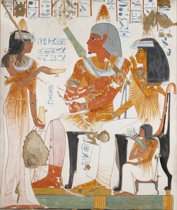نسخة من الرسم على الحائط ، المقبرة الخاصة رقم ١٨١ لنب آمون وإيبوكي ، طيبة ، القرن العشرين بواسطة آنا