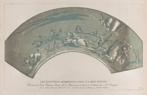 جيش فرعون يبتلع البحر الأحمر ، من 'Recueil d'estampes d'après les plus b ...، ca. 1729-40 بواسطة آن كلود فيليب دي