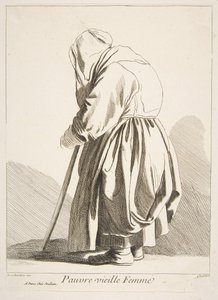 امرأة عجوز فقيرة ، 1742. بواسطة آن كلود فيليب دي كايلس