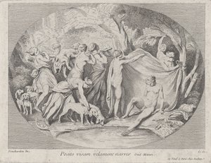ديانا في الحمام بعد عودتها من الصيد ، كاليفورنيا. 1730-60. بواسطة آن كلود فيليب دي كايلس