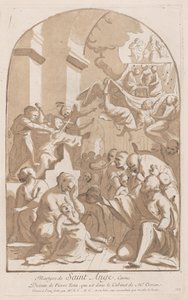 استشهاد القديس أنجيلو الذي طعن في أعلى اليسار من قبل الرعب ... ، 1729-1764. بواسطة آن كلود فيليب دي كايلس