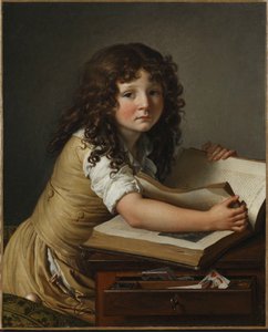 Benoît Agnès Trioson مع كتاب. بواسطة آن لويس جيروديت دي رويسي تريوسون