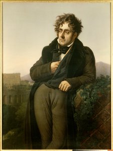 صورة لفرانسوا رينيه ، فيسكونت شاتوبريان (1768-1848) يتأمل في أنقاض روما أمام منظر لكولسي بواسطة آن لويس جيروديت دي رويسي تريوسون