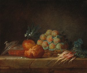 الحياة الساكنة مع البريوش والفواكه والخضروات ، 1775