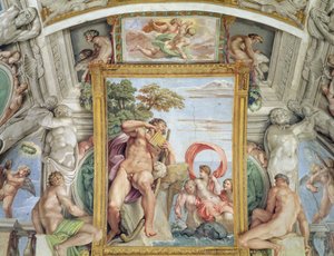 قاعة غاليريا كاراشي كاراتشي التفاصيل ل Polyphemus و Galatea ، 1597-1604 فريسكو بواسطة أنيبال كاراتشي