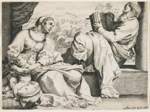 العائلة المقدسة مع القديس يوحنا المعمدان ، 1590 بواسطة أنيبال كاراتشي