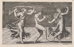 منظار Romanae Magnificentiae: رقصة Fauns و Bacchants ، أوائل القرن السادس عشر ... ، أوائل القرن السادس عشر بواسطة أغوستينو فينيزيانو