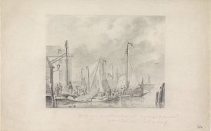 وصول اللاجئين إلى أمستردام قبل الطوفان ، 1825 بواسطة يوهانس كريستيان شوتل