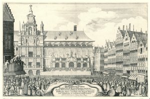أفكونديجينج فان دي فريدي فان مونستر تي أنتويرب ، 1648 نشر كتاب السلام بينك K.M. هسبانيا ، ودي [r] هولندا المتحدة. تم في أنتورف ، 5 يونيو ، 1648 (العنوان على الكائن) Publicatio Pacis ، conclusae inter Regem His بواسطة وينسلوس هولار