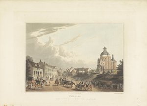 Afvoer van Franse kanonnen door Waterloo واترلو. نقل المدفع الفرنسي من ميدان المعركة ، في 24 يوليو 1815 (العنوان على الجسم) بواسطة روبرت بوير