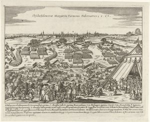 بيلج فان فالنسيان ، 1567 حصار فالنسينا مارجريتا بارميسي جوبرناتريس 15.67 (العنوان على الكائن) بواسطة يوهان فيلهلم باور