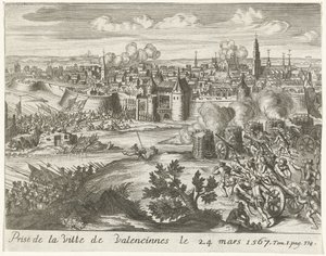 بيلج فان فالنسيان ، 1567 الاستيلاء على مدينة فالنسيان في 24 مارس 1567 (العنوان على الجسم) بواسطة لامبيرخت كوزيه (ربما)