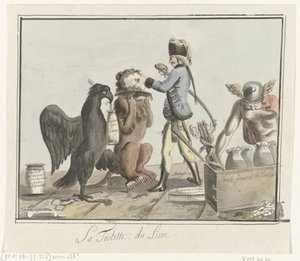 حلق الأسد الهولندي ، 1787 La Toilette du Lion (العنوان على الكائن) بواسطة مجهول