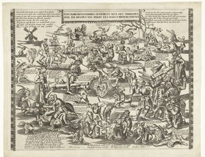 The Rogstekers van Weert ، حوالي 1650 غي البرغر والمزارعين هنا مع بلايدن كيف حارب هؤلاء الأبطال فان ويرت ضد روتش ميت (العنوان على الشيء) بواسطة هنريك فيسجاغر