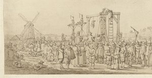 نعش ليدنبرغ معلق على المشنقة ، 1619 بواسطة Esaias van de Velde