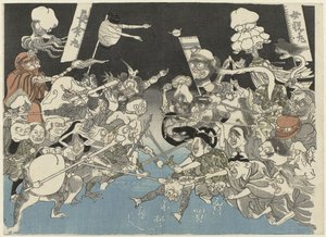 شياطين رايكو والعنكبوت الأرضي (عنوان المسلسل) بواسطة Utagawa Kuniyoshi