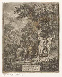 ديانا ورعاة صفحة العنوان لـ: Gerard Kempher، Herderszangen، 1732 بواسطة مجهول
