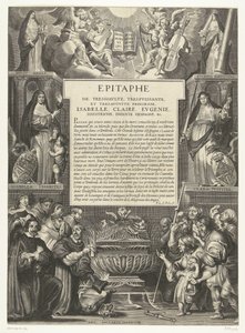 إبيتاف فور إيزابيلا كلارا يوجينيا 1633 مرثية لأعظم وأقوى وأميرة أغسطس ، إيزابيلا ، كلير ، أوجيني ، النمسا ، إنفانتا الإسبانية ، & ج. (العنوان على الكائن) بواسطة أنطوان سالارت