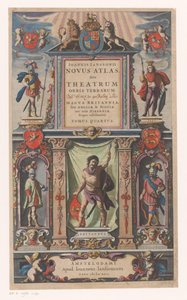 واجهة مع تجسيدات من خمس مجموعات سكانية صفحة العنوان لـ: Johannes Janssonius، Novus atlas، Sive theatrum (...) Tomus quartus، 1646 بواسطة مجهول