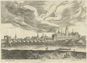 منظر لدريسدن درسدا (العنوان على الكائن) نشرة Ruinarum varii (عنوان السلسلة) بواسطة فيليبس جالي