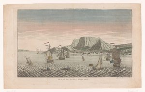 منظر لرأس الرجاء الصالح Le Cap de Bonne Esperance (العنوان على الكائن) بواسطة جان فرانسوا دومون