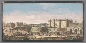 منظر للباستيل وبوابة سانت أنطوان في باريس منظر لباستيل دي باريس ، من Porte St. Antoine، et d