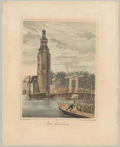 منظر لـ Montelbaanstoren في أمستردام مونت ألبانز تورين (العنوان على الكائن) مناظر للأبراج الرئيسية الستة لمدينة أمستردام. 2nd Cahier (عنوان المسلسل) بواسطة Desguerrois and Co.